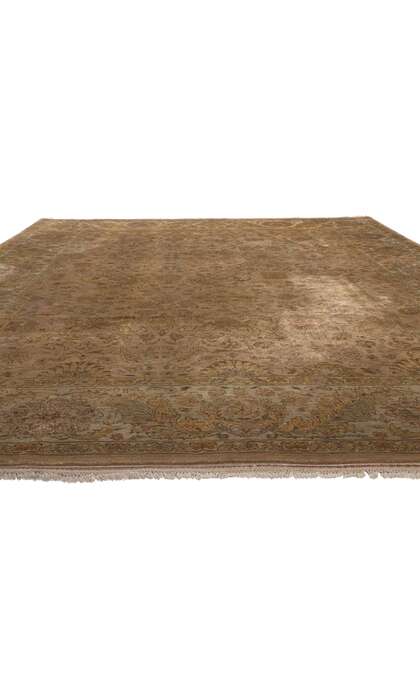 ​9 x 12 Earth-Tone Vintage Brown Indian Rug 78625​