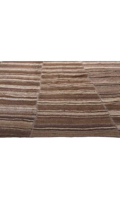 10 x 14 Brown Vintage Turkish Striped Kilim Rug 60632