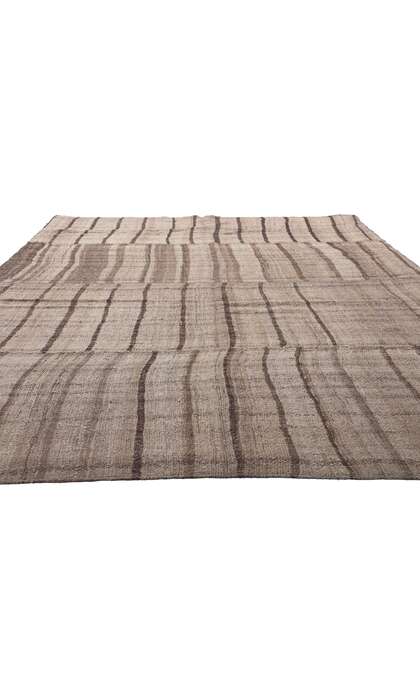 10 x 7 Brown Vintage Striped Turkish Kilim Rug 60637