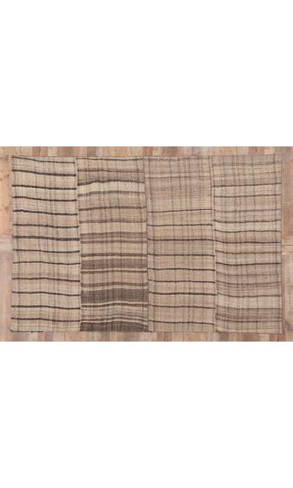 10 x 7 Brown Vintage Striped Turkish Kilim Rug 60637