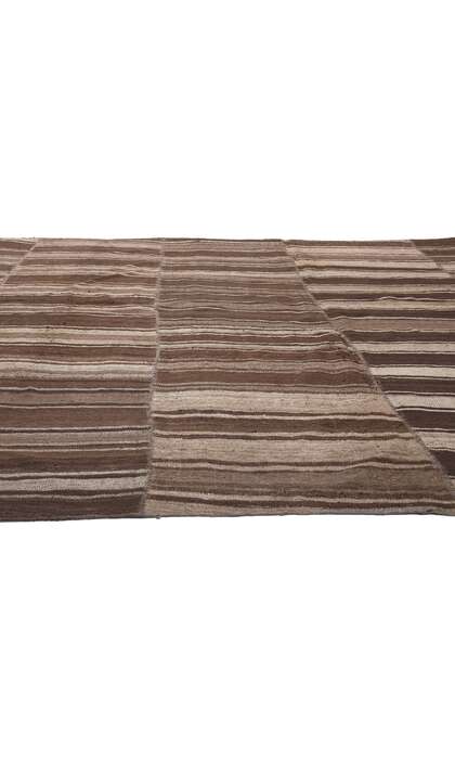 10 x 9 Brown Vintage Striped Turkish Kilim Rug 60634