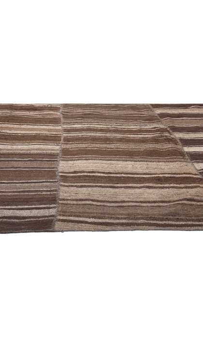 10 x 9 Brown Vintage Striped Turkish Kilim Rug 60634