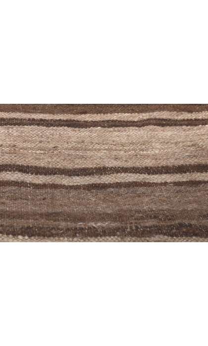 10 x 9 Brown Vintage Striped Turkish Kilim Rug 60634