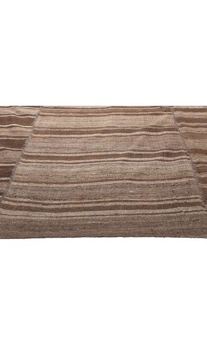 11 x 14 Brown Vintage Turkish Striped Kilim Rug 60631