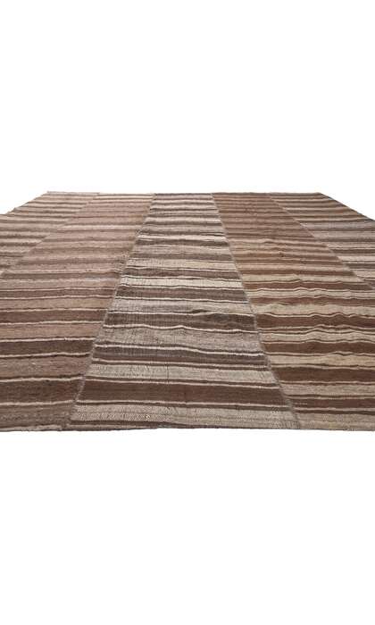 11 x 14 Brown Vintage Striped Turkish Kilim Rug 60633