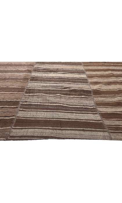 11 x 14 Brown Vintage Striped Turkish Kilim Rug 60633