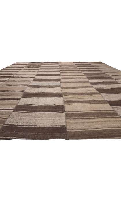 13 x 16 Brown Vintage Striped Turkish Kilim Rug 60635