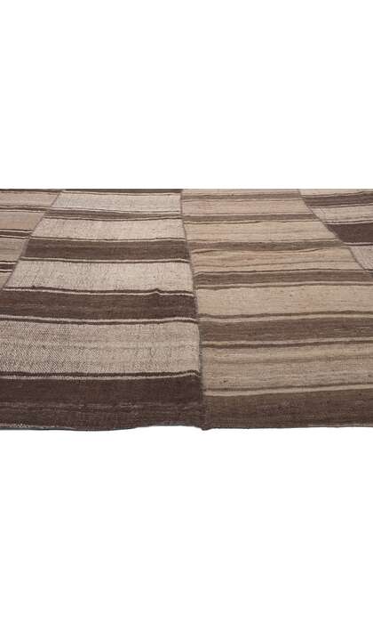 13 x 16 Brown Vintage Striped Turkish Kilim Rug 60635