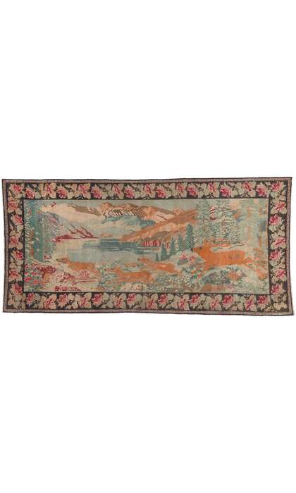 ​5 x 9 Vintage Caucasian Karabagh Pictorial Rug 78707