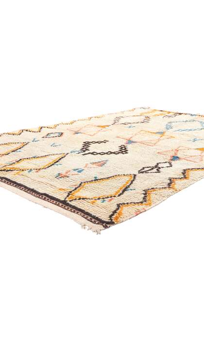 5 x 6 Vintage Judaica Moroccan Azilal Rug 74732