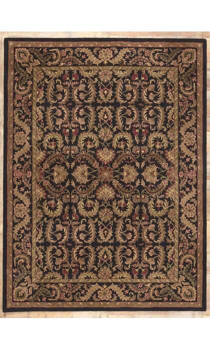 ​9 x 12 Earth-Tone Vintage Indian Rug 78679