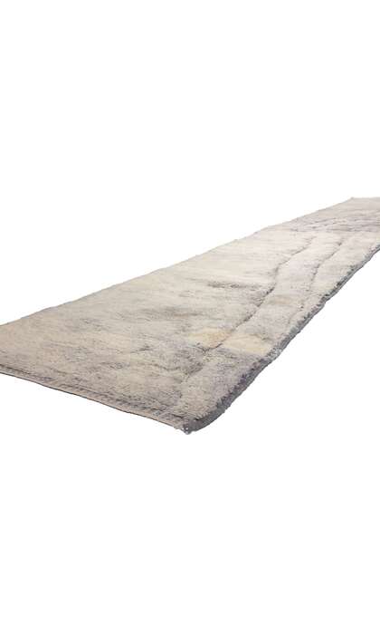 3 x 18 Extra-Long Modern Gray Moroccan Rug Runner 78685