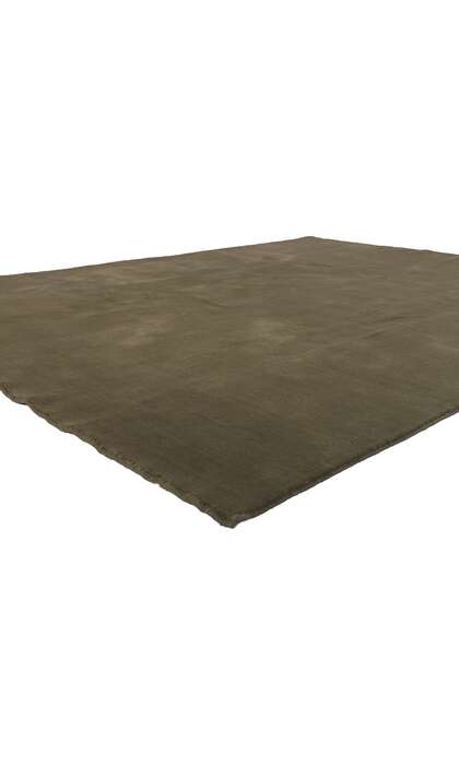 7 x 9 Solid Olive Green Modern Rug 30927