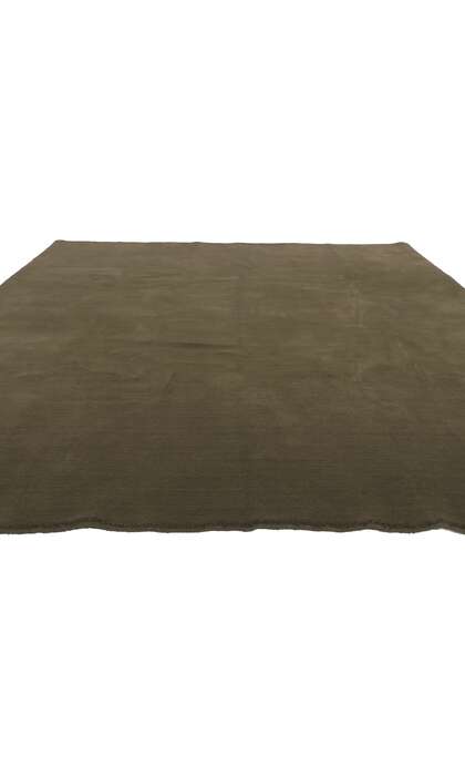 7 x 9 Solid Olive Green Modern Rug 30927