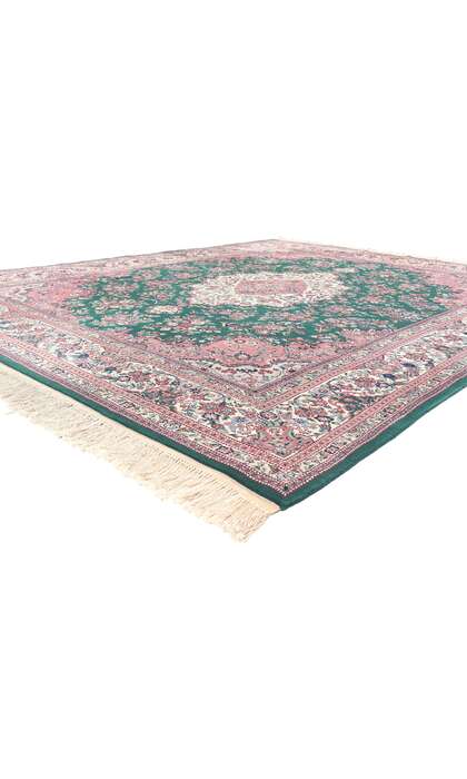 ​​8 x 10 Pink and Green Vintage Chinese Tabriz Rug 78669​