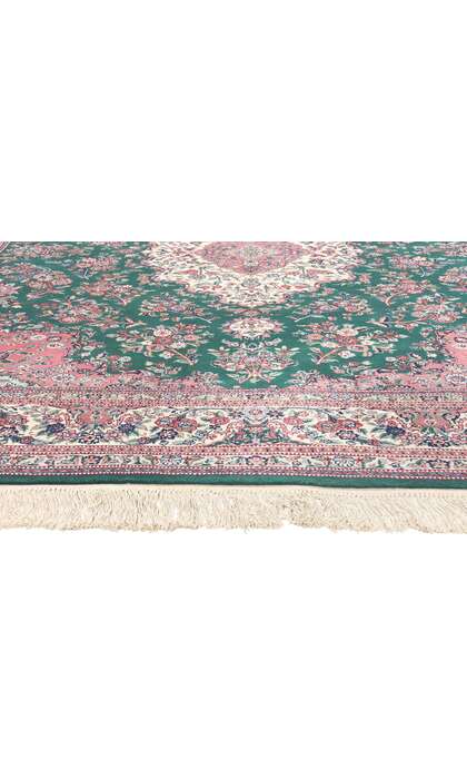 ​​8 x 10 Pink and Green Vintage Chinese Tabriz Rug 78669​