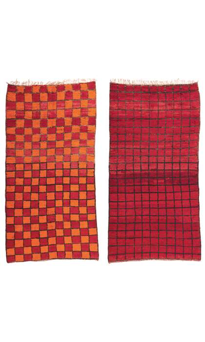 5 x 10 Reversible Orange and Red Vintage Moroccan Rug 20532 Double-Sided