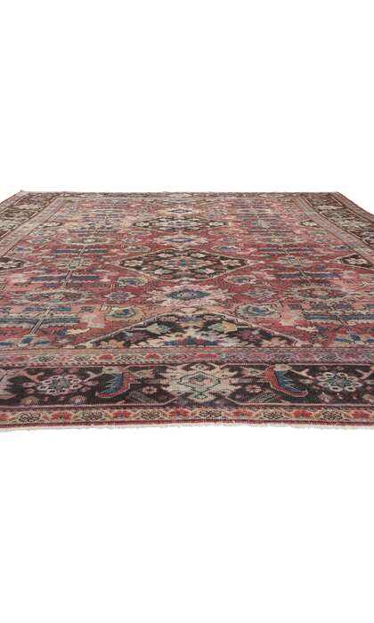 ​11 x 14 Distressed Antique Persian Mahal Rug 78710
