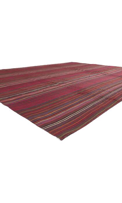 10 x 12 Vintage Turkish Striped Kilim Rug 60795