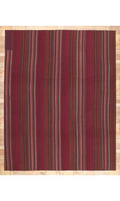 10 x 12 Vintage Turkish Striped Kilim Rug 60795