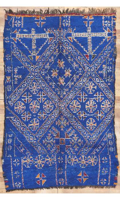 7 x 10 Vintage Blue Beni MGuild Moroccan Rug 21034