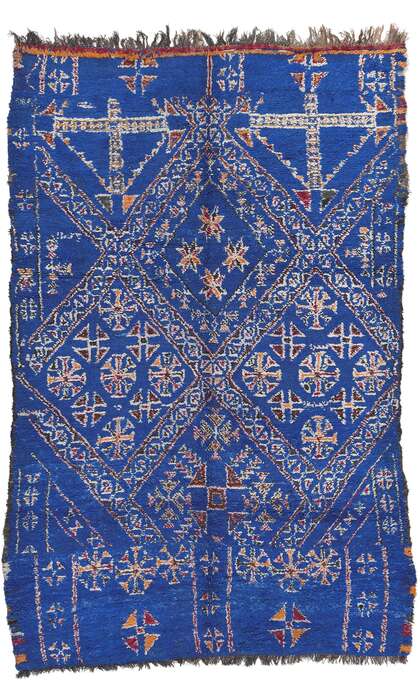 7 x 10 Vintage Blue Beni MGuild Moroccan Rug 21034