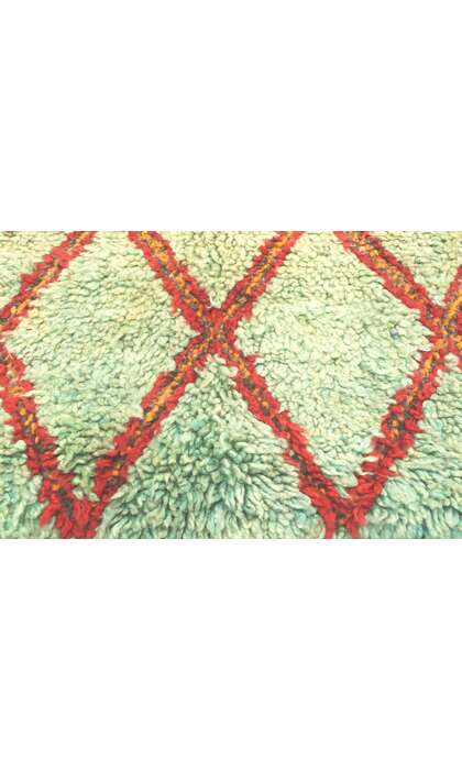 6 x 10 Vintage Green Moroccan Beni Ourain Rug 20967