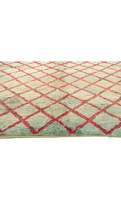 6 x 10 Vintage Green Moroccan Beni Ourain Rug 20967