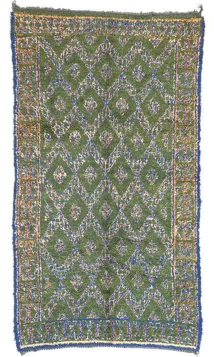 6 x 11 Vintage Green Beni MGuild Moroccan Rug 21023