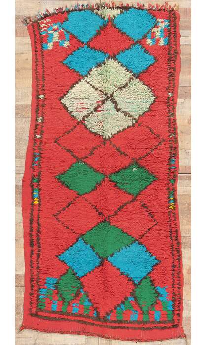 4 x 8 Vintage Red Boujad Moroccan Rug 20029