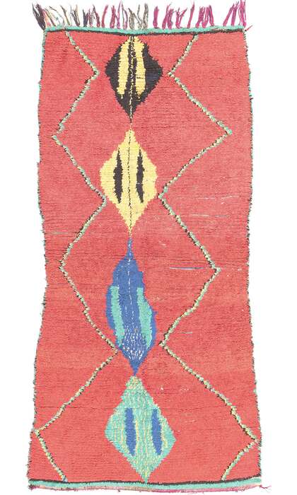 4 x 9 Vintage Red Boujad Moroccan Rug 20474