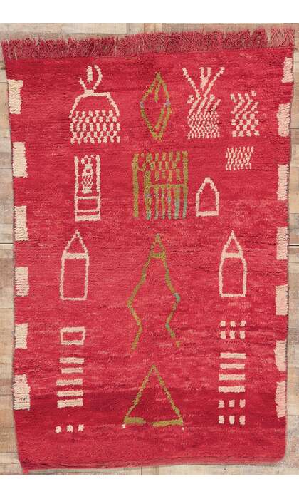 5 x 8 Vintage Red Boujad Moroccan Rug 20265