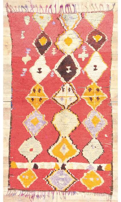 5 x 8 Vintage Red Boujad Moroccan Rug 20386