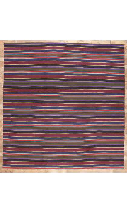 10 x 11 Vintage Turkish Striped Kilim Rug 60803