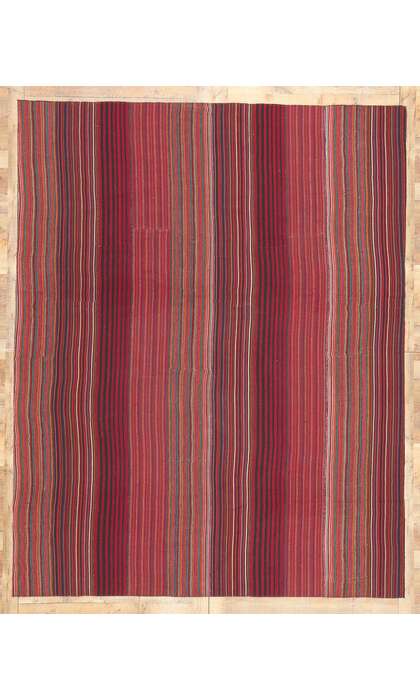 8 x 11 Vintage Turkish Striped Kilim Rug 60801
