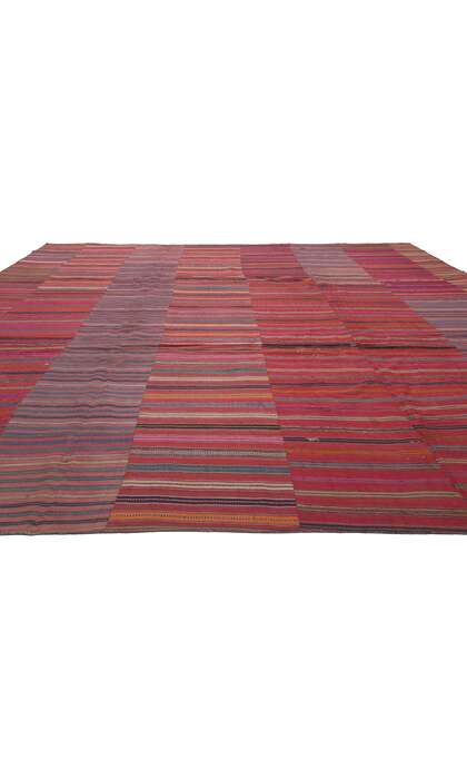 10 x 13 Vintage Turkish Striped Kilim Rug 60640
