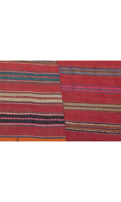 10 x 13 Vintage Turkish Striped Kilim Rug 60640