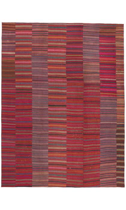 10 x 13 Vintage Turkish Striped Kilim Rug 60640