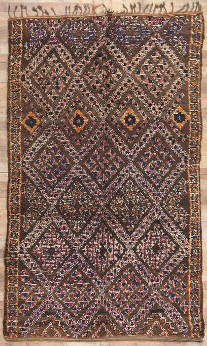 6 x 11 Vintage Brown Beni MGuild Moroccan Rug 21024