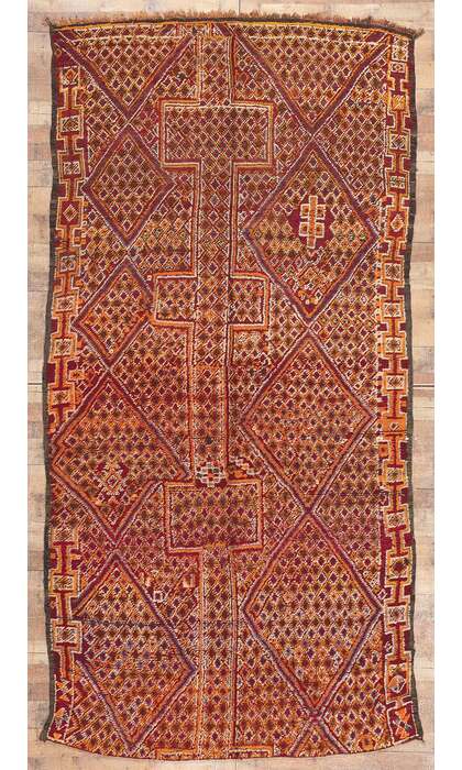 6 x 11 Vintage Orange Beni MGuild Moroccan Rug 21264