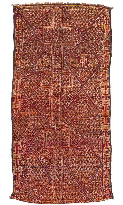 6 x 11 Vintage Orange Beni MGuild Moroccan Rug 21264
