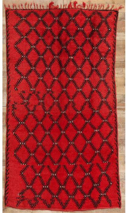 ​6 x 10 Vintage Red Beni Mrirt Moroccan Rug 21731