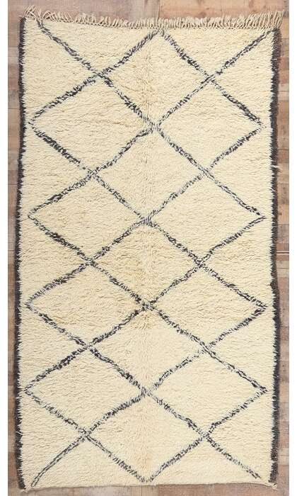 6 x 10 Vintage Moroccan Beni Ourain Rug 20655