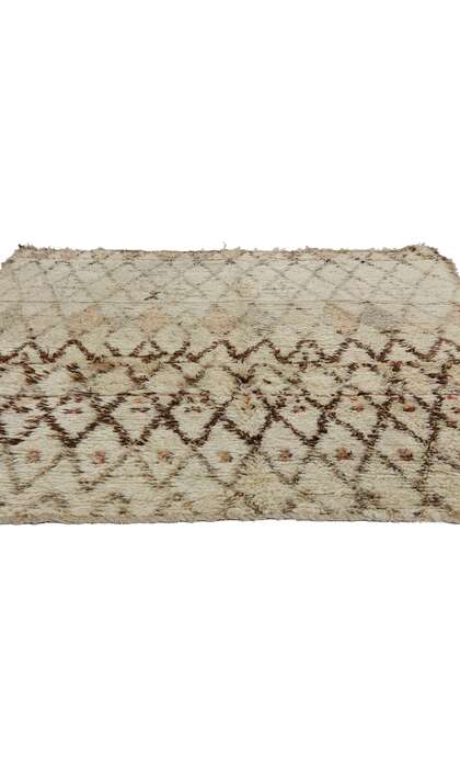 5 x 7 Vintage Neutral Moroccan Beni Ourain Rug 21719