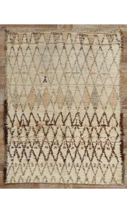 5 x 7 Vintage Neutral Moroccan Beni Ourain Rug 21719