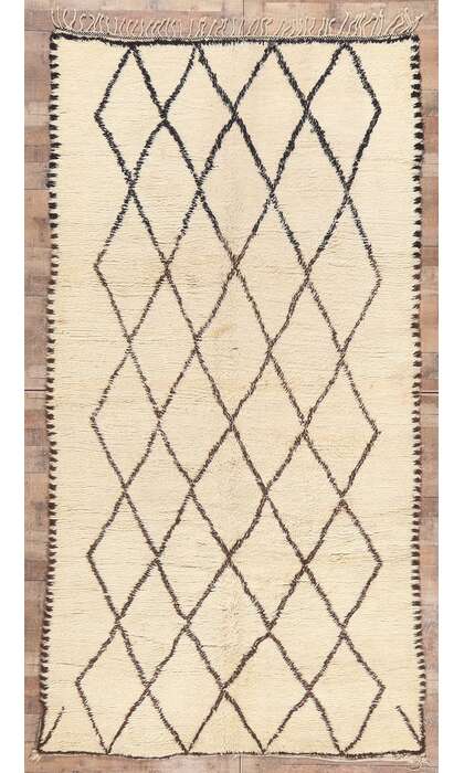 6 x 11 Vintage Moroccan Beni Ourain Rug 21356