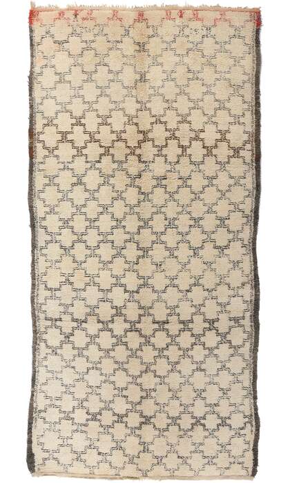 6 x 13 Vintage Moroccan Beni Ourain Rug 21004