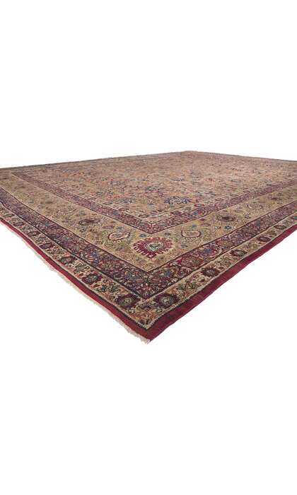 14 x 17 Antique Brown Persian Kermanshah Rug 74298