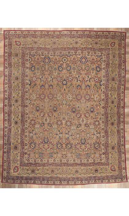 14 x 17 Antique Brown Persian Kermanshah Rug 74298