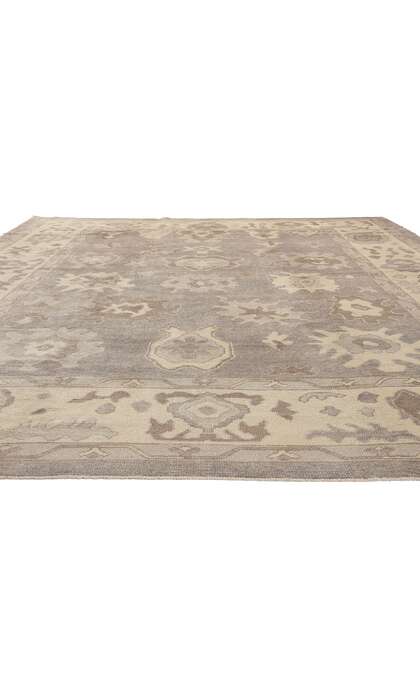 10 x 13 Modern Earth-Tone Turkish Oushak Rug 52373